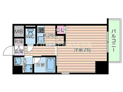 キャピトル大手通(1K/6階)の間取り写真