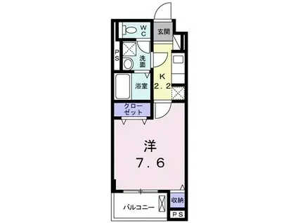 クレセントII(1K/5階)の間取り写真