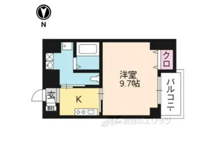 VERDE御所東(1K/2階)の間取り写真