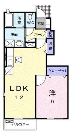 フォンモンターニュIIC(1LDK/1階)の間取り写真