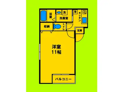 フジパレスモアクレスト3(1K/1階)の間取り写真