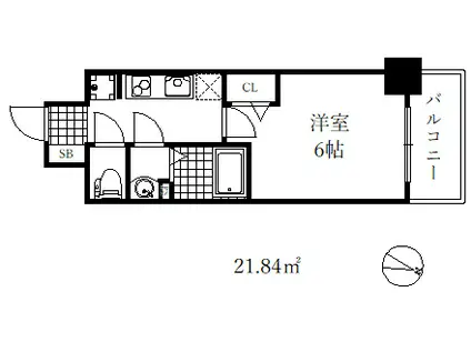 プレサンス三宮セントウエル(1K/10階)の間取り写真
