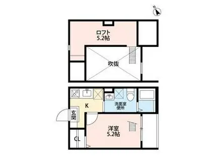 ソレイユの丘(1K/1階)の間取り写真