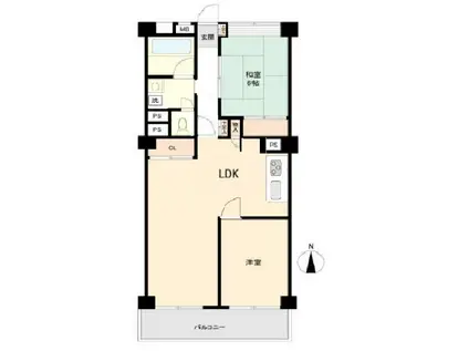 東海浦和マンション(2LDK/2階)の間取り写真