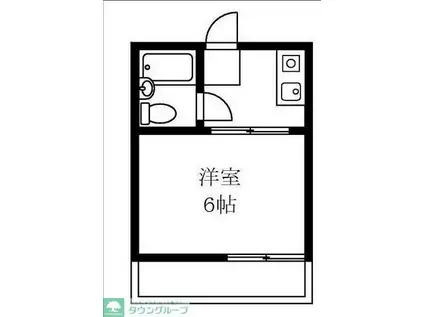 ハイツシバタ1号棟(1K/2階)の間取り写真