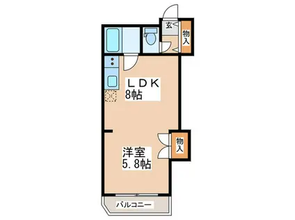 円山北町ハイム(1LDK/10階)の間取り写真