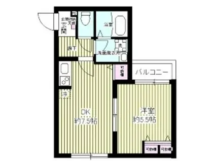 ザ・テラス西落合(1DK/4階)の間取り写真