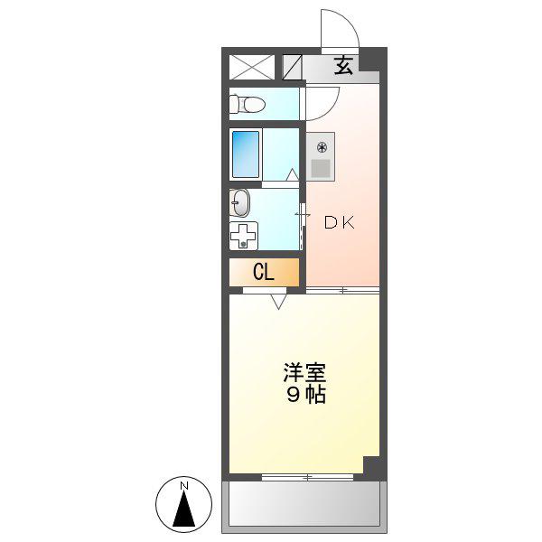 ベルネージュ(1DK/1階)の間取り写真