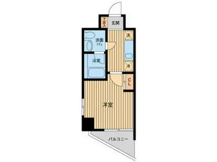 プロスペクト門前仲町(1K/3階)の間取り写真