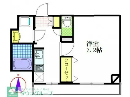 URBAN FLATS千葉中央(1K/13階)の間取り写真