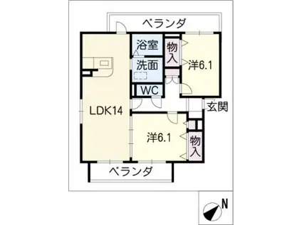レジェンド葵(2LDK/1階)の間取り写真