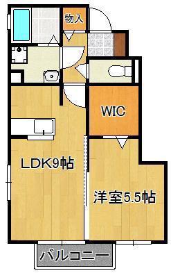 ディアコート信定(1LDK/1階)の間取り写真
