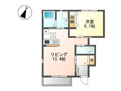アイリスガーデン(1LDK/1階)の間取り写真