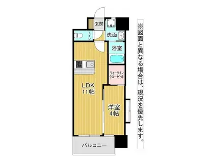 ONE PROJECT三萩野(1LDK/6階)の間取り写真