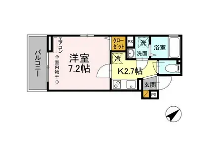 ベラーノ南行徳(1K/3階)の間取り写真