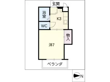VOGEL HAUS(1K/3階)の間取り写真
