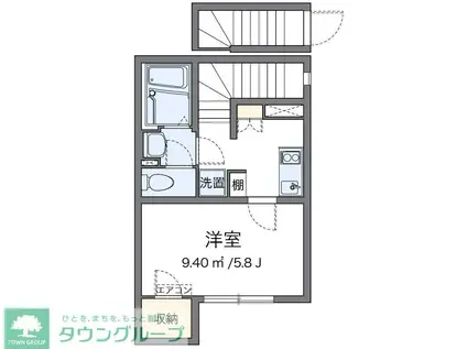 クレイノ静(1K/2階)の間取り写真