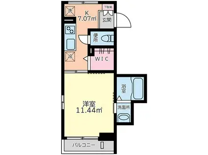 パルテール(1K/3階)の間取り写真