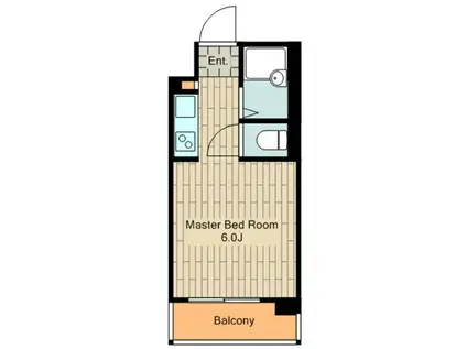 エルウイング立川二番館(1K/2階)の間取り写真