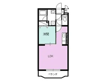 ONE FACE(1LDK/2階)の間取り写真