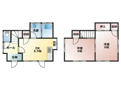 石川アパート(2DK/1階)の間取り写真