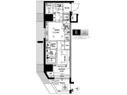 AXAS渋谷初台(1K/6階)の間取り写真