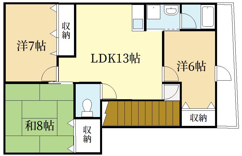 アベニール修学院(3LDK/3階)の間取り写真