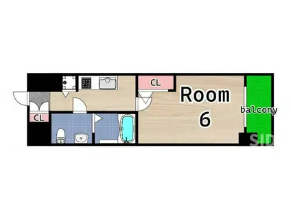 エスリード大阪城(1K/7階)の間取り写真