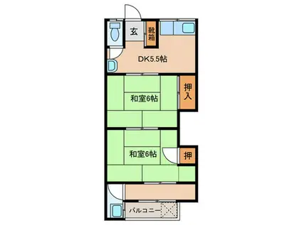 メゾン グラーモラ(2DK/2階)の間取り写真