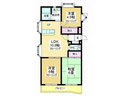 グランビューメゾン(3LDK/4階)の間取り写真