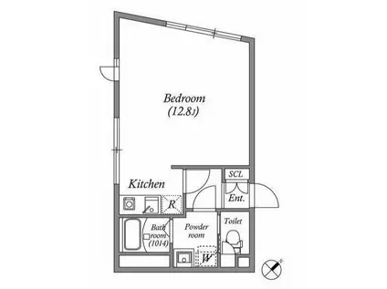 LIVART SEASON南台(ワンルーム/2階)の間取り写真