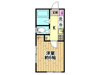 DIX-QUATRE(1K/2階)の間取り写真