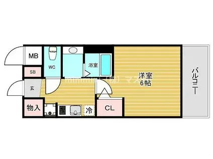 エステムコート難波ウエスト-SIDEIXレデント(1K/12階)の間取り写真