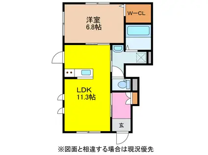 ジラソーレ(1LDK/1階)の間取り写真
