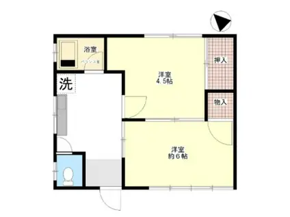 コーポナカツエ(2DK/1階)の間取り写真