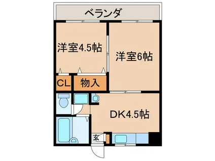 イペリアルコート寿(2DK/2階)の間取り写真