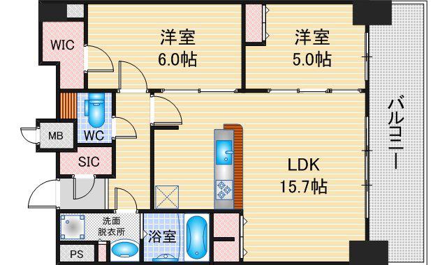S-RESIDENCE上社南AMANTE(2LDK/8階)の間取り写真