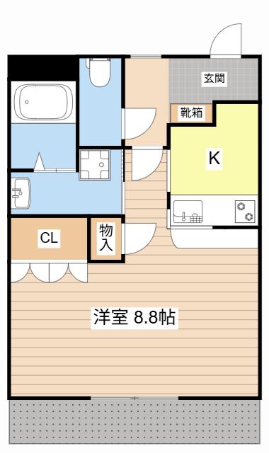 ムリノアヴェント(1K/1階)の間取り写真