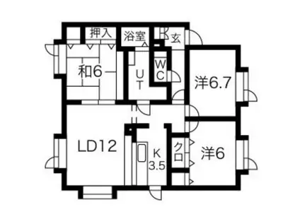 ハイムソレイユ(3LDK/2階)の間取り写真