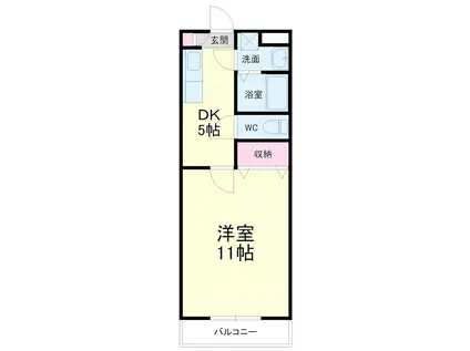 マスカット・S(1DK/1階)の間取り写真