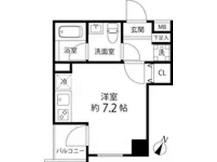 マーレ横浜白金(ワンルーム/3階)の間取り写真