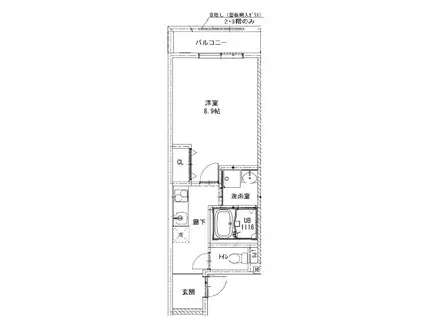 フジパレス新伊丹(1K/1階)の間取り写真