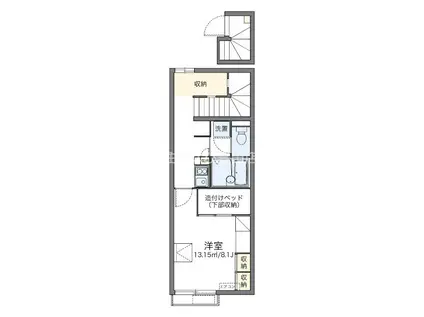 レオパレス豊田樹木(1K/2階)の間取り写真
