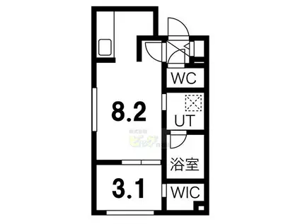 プリヴィレージュ豊平公園(1LDK/2階)の間取り写真