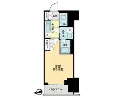 ザ・ライオンズフォーシア鶴見(1K/2階)の間取り写真