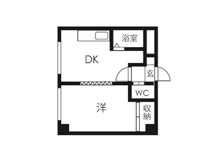 エヴァ八軒(1DK/3階)の間取り写真