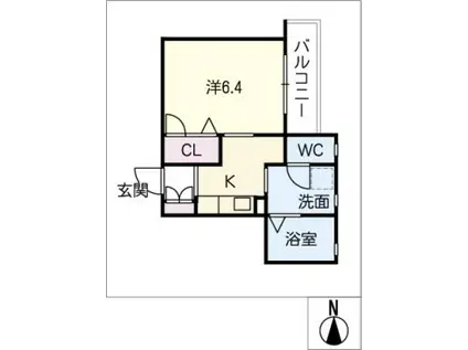 ニシサキハウス(1K/1階)の間取り写真