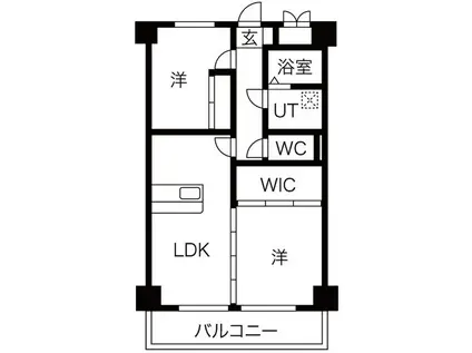 ビュークレスト折立(2LDK/2階)の間取り写真