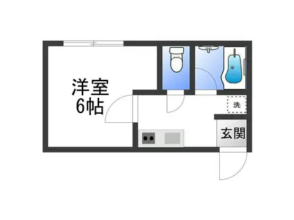 エクストリーム中島(1K/2階)の間取り写真