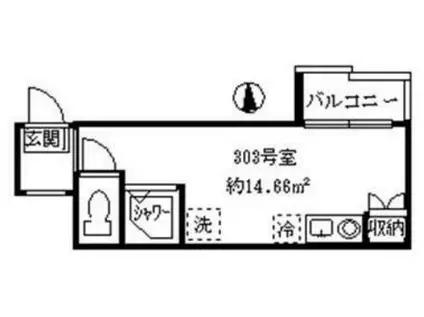 ソフィア鷺宮II(ワンルーム/3階)の間取り写真
